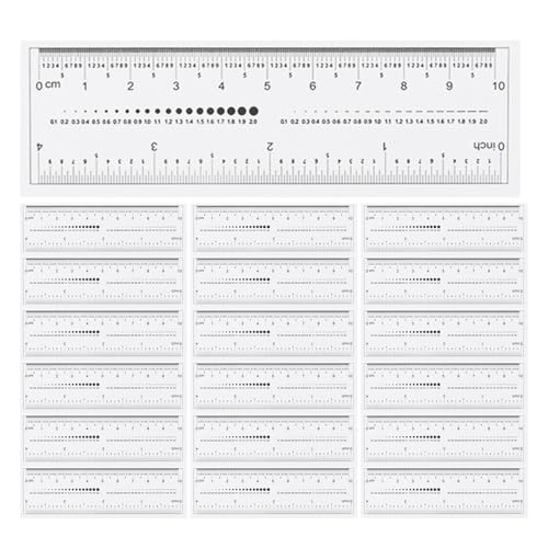 Regla para medir uñas 20 piezas dual cm/inch miniatura 1