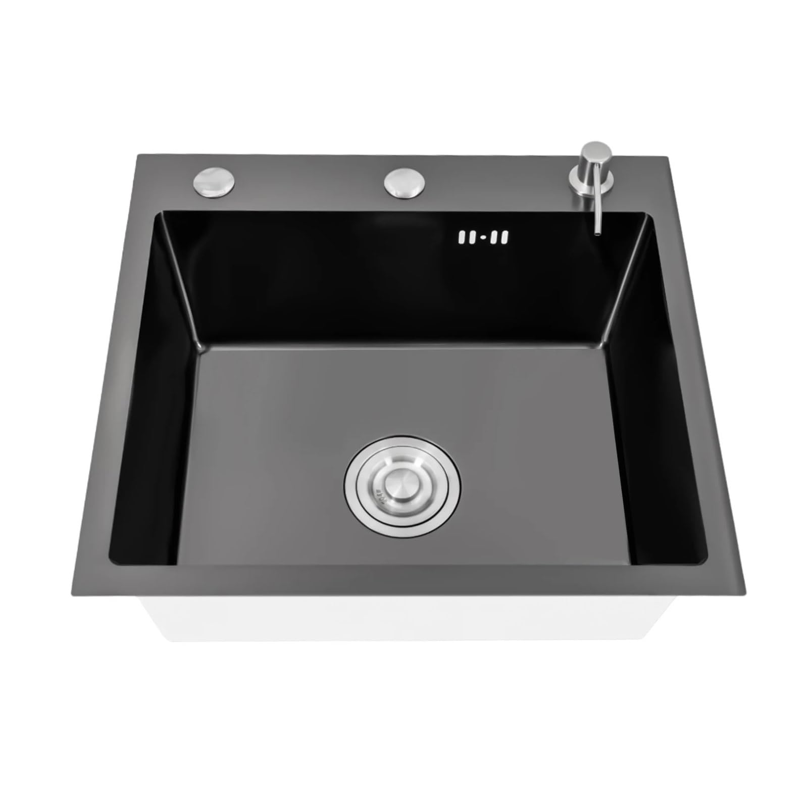 Fregadero de cocina de acero inoxidable negro resistente a manchas para lavados frecuentes
