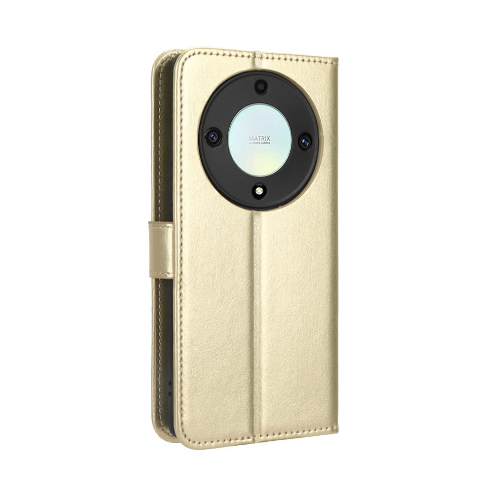 Jasonyu Cover per Honor Magic 5 Lite 5G Flip Custodia in Pelle PU, Cover a Libro Portafoglio, Funzione Supporto, Magnetica, Slot Schede, TPU Bumper Caso Custodia per Honor Magic5 Lite (Marrone