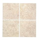 Mosaiksteingröße: 305x305mm Fliese Travertin Naturstein beige Fliese Chiaro Antique Travertin für BODEN WAND BAD WC DUSCHE KÜCHE FLIESENSPIEGEL THEKENVERKLEIDUNG BADEWANNENVERKLEIDUNG Mosaikmatte Mosaikplatte