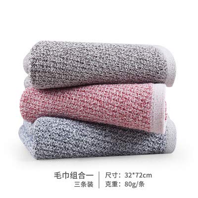 Serviettes de bain en coton pur WLLLO. Lot de 3 paires douces et absorbantes pour adultes.