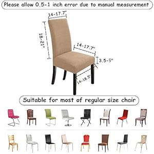 GoodtoU Chair Covers for Dining Room 6 Pack, Stretch Parson/Dining Chair Slipcover Removable Washable Chair Protector for Home/Restaurant/Banquet,Forros para Sillas de Comedor(Camel, Set of 6) GoodtoU Chair Covers for Dining Room 6 Pack Stretch ParsonDining Chair Slipcover Removable Washable Chair Protector for HomeRestaurantBanquetForros para Sillas de ComedorCamel Set of 6