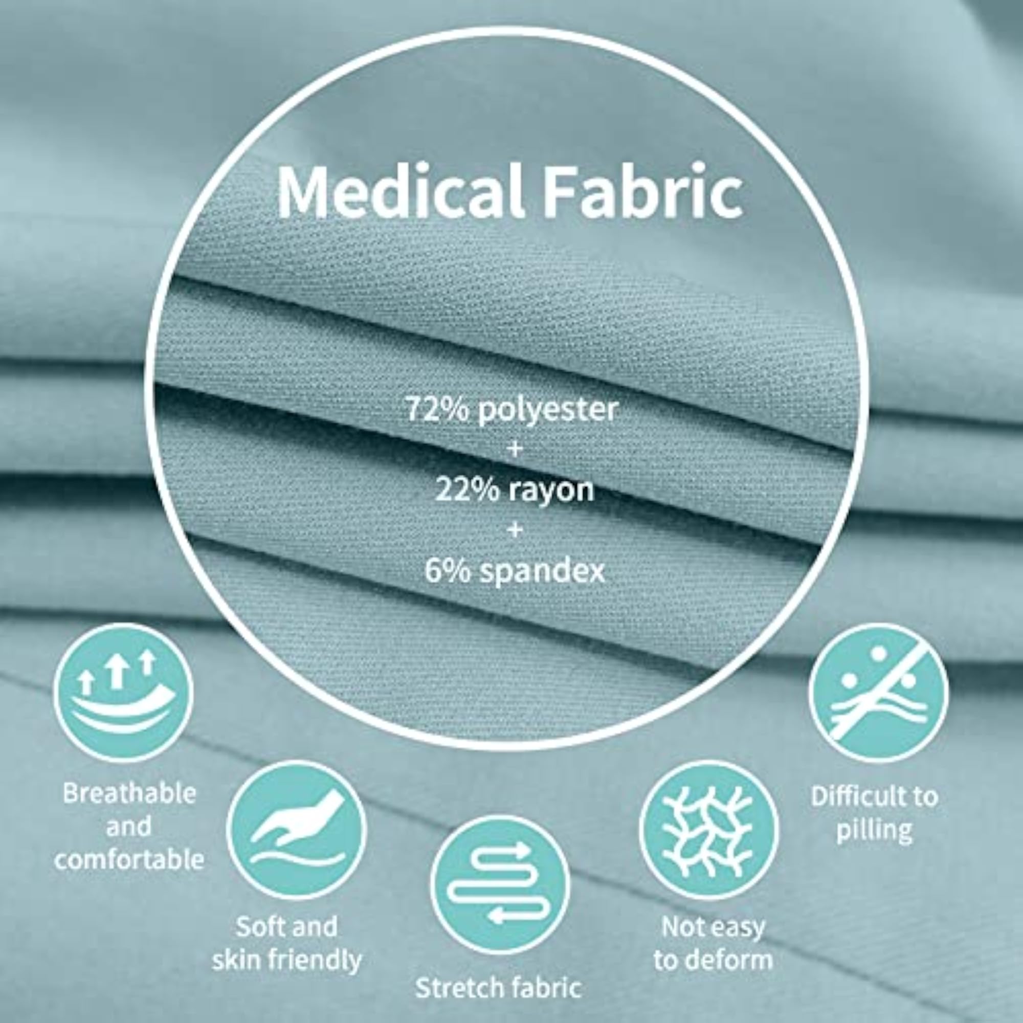 Classic Scrub Set for Women V-Neck with Multi Pocket Pants