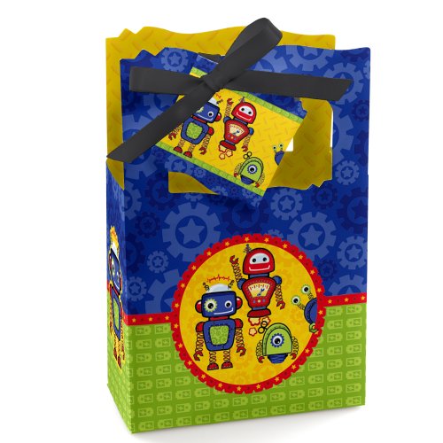 Robots - Baby Shower or Birthday Party Favor Boxes - Set of 12
