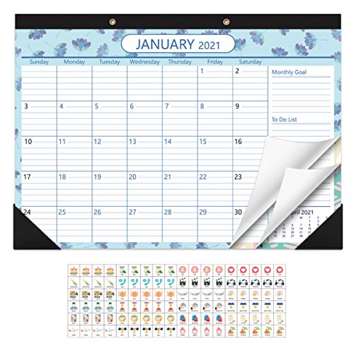 TomaiBaby Calendario de Pared de Planificaci�n de Horarios con Pegatinas 2021-2022 43 X 31 Cm Planificador Mensual Calendario para Colgar en La Pared Planificador de Escritorio de Papel