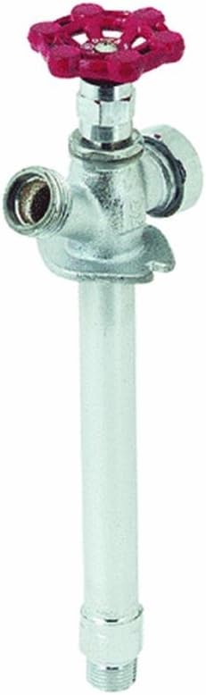 Mueller Frost Proof Sillcock Anti-Siphon, Silver, Red, 1/2 In. Copper SWT x 1/2 In. MIP