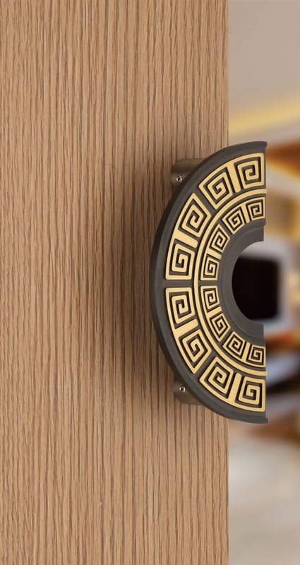 Image of COMPASS Brass 6-inch Round Shape Door Handle for Main Door and Pull-Push Handle of Home /Hotel /Office Door Hardware for Single and Double Door,RPH-102 - Pack of 1 Set (Brass Antique)