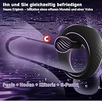 Penisring Vibrator mit 360° Verstellbarem Perlen-Klitorisstimulator, Sex Spielzeug für die Paare Männer Frauen, YAWNSHE Cockring Penis Ring Sex Toys, Erotisches Sexspielzeug für Paare Mann Extrem Sex – Ansicht 2