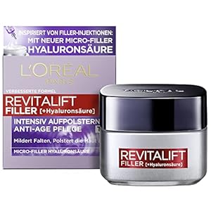 L’Oréal Paris Hyaluron Tagescreme, Anti-Aging Gesichtspflege mit Micro-Filler Hyaluronsäure für Feuchtigkeit und Anti…