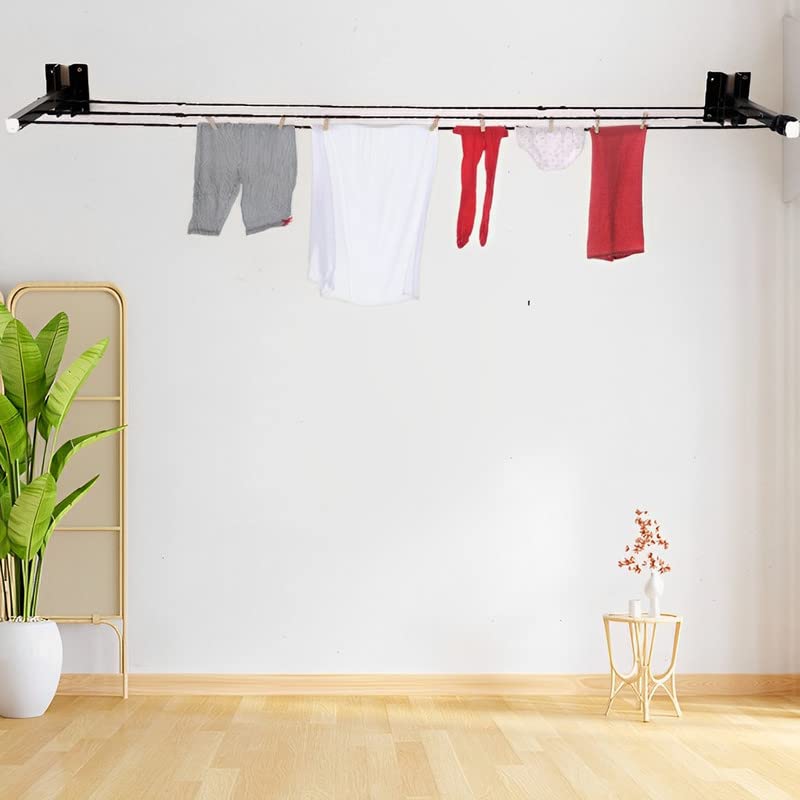 EaseLiving 3 Tier Wall Mount Cloth Dryer Stand installed indoors