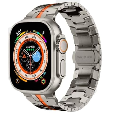 AIYIRUO Kompatybilny z Apple Watch8 Pasek Ultra ze Stali Nierdzewnej 49mm 45mm 41mm 44mm 40mm,Bransoletka Apple Watch Zamienna Metalowa Pasekiem ze do iWatch Series SE 11/10/9/8/7/6/5/4/3/2/1,