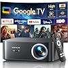 【Built with Google TV Stick/4K Supported】Smart Projector with WiFi & Bluetooth, Outdoor & Home TV Movie Projectors with Voice Control, Auto Focus & Keystone, Compatible with Netflix Proyector WiMiUS