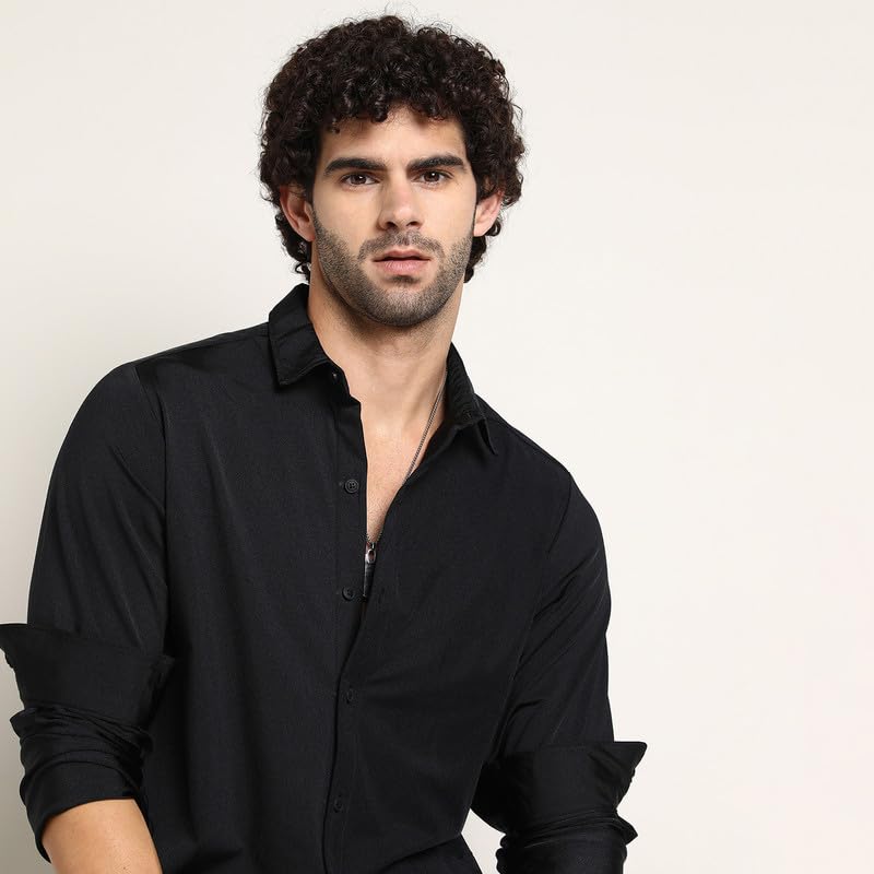 Image of CAHOOT Men's Shirt for Casual Wear | Mid-Rise | Regular Fit | Button Closure | Shirt Crafted with Comfort Fit for Everyday Wear