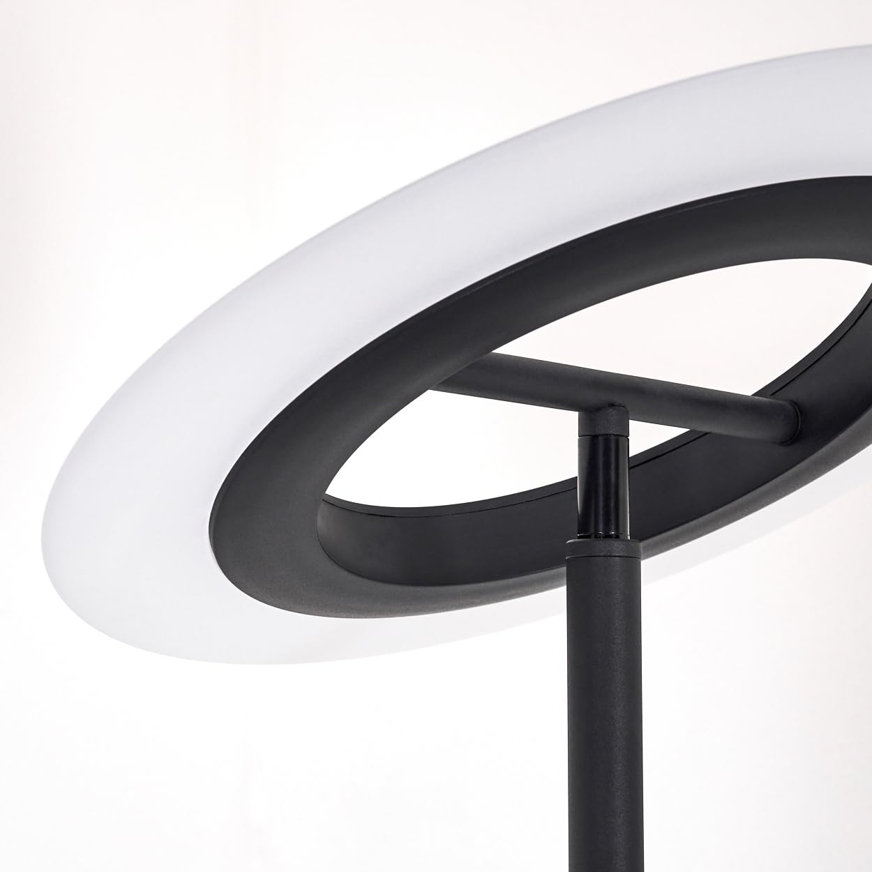 Lampa stojąca LED HOFSTEIN Byrum, możliwość ściemniania, wykonana z metalu/szkła w kolorze czarny/biały, verstellbar, nowoczesny design, ściemniacz dotykowy, CCT, 186,5 cm, salon, sypialnia, jadalnia