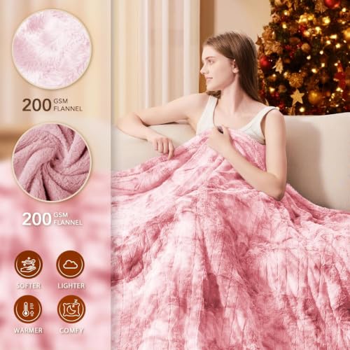 Image of Homemate Electric Heated Heating Blanket King Size 100 inchx90 inch Dual Control | ETL Certified 2 /4 /6 /8H Auto-Off 10 Heat Level Overheat Protection Machine Washable FauxFur Sherpa,Cold Room Cold Sleeper Gift
