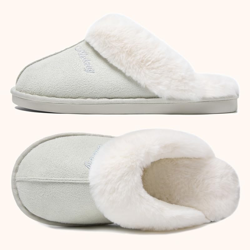 Misolin Pantofole Scamosciate da Donna Uomo Invernali Interne Ciabatte Casa Morbida Autunno Inverno Memoria Schiuma Pavimento Indoor Outdoor