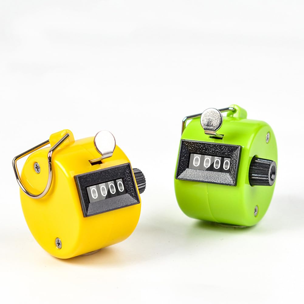 Contatore Manuale in Metallo 3 Pezzi, Tally Counter Digitale Display a 4 Cifre