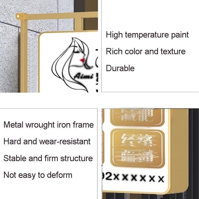 Doppelseitige Leuchtkasten Bulletin Boardhalter LED Leuchtkasten Einkaufsboard Doppelseitige Menütafel mit Hintergrundbeleuchtung für den Außen(Black-a,70x50cm)