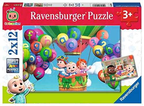 Ravensburger - Puzzle Cocomelon, Collezione 2X12, 2 Puzzle Da 12 Pezzi, Età Raccomandata 3+ Anni