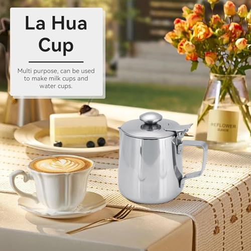 Stainless Steel Milk Frothing Pitcher - Espresso Milk Frother Cup with Lid for Latte Coffee Art (1000ML) by AYNEFY - Image 5