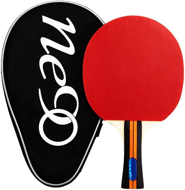 Table Tennis Bat With Case Lightweight Ping Pong Paddle Racket Fast Speed Excellent Control Flared Handle With Carry Case for Indoor and Outdoor Play