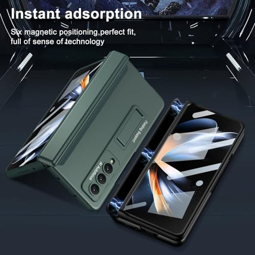 Image of TechTrendz Magnetic Case for Samsung Galaxy Z Fold 4 Case Hinge Coverage Protective Case with Built-in Kickstand PC All-Inclusive Shockproof Cover (Plastic | Black)