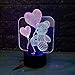 Produktbild 3D-Illusionslampe Liebesbär 3D-visuelles Nachtlicht Kreativer Roman Doppelte Verfärbung Kinderlampe Led Stereo-Geschenk 3D-Leuchten Geschenk
