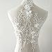 beaded flower sequence lace applique motif sewing bridal wedding 3in1 A5 3D (White)