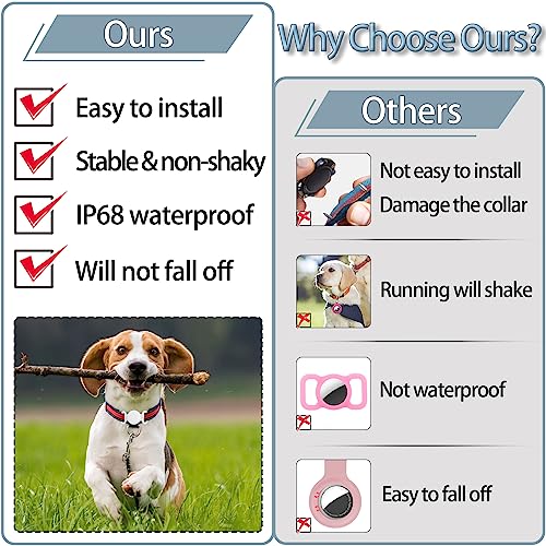 Waterproof-Airtag-Dog-Collar-Holder-Compatible-with-Apple-AirTag-Silicone-Waterproof-Air-Tag-Case-for-Dog-Collar-Anti-Lost-AirTag-Holder-for-Pet-Cat-Dog-GPS-Tracker-2-Pack-Black-White