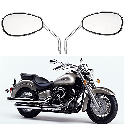 Nk Support 10Mm Motorcycle Mirrors For Handleba, Motorcycle Rearview Side Mirrors Compatible With Harley Davidson Sports Bike Cruiser Chopper Dirt Bike Scooter (Chrome) #TOP18