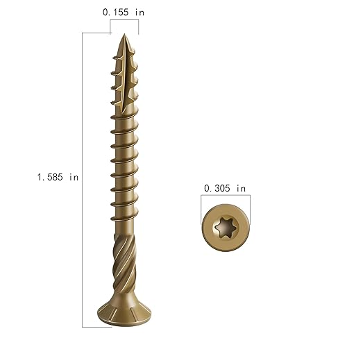 Miniatura 65 de Tornillos de cubierta de 10 x 3 pulgadas, 137 unidades, 2 libras, tornillos para madera de exterior, revestimiento epoxi resistente al óxido