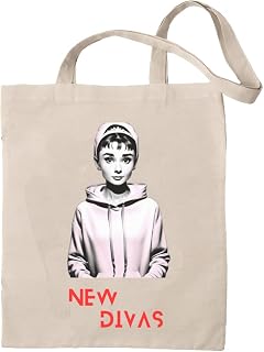 rainUP: Bolsa Tela Nuevas Divas Marilyn, Audrey y Frida Tote Bag Ecológica de Algodón 100% Natural, Reutilizable y Resistente, Bolsos Mujer, Ideal para Compras, Playa, Uso Diario,Diseños Únicos