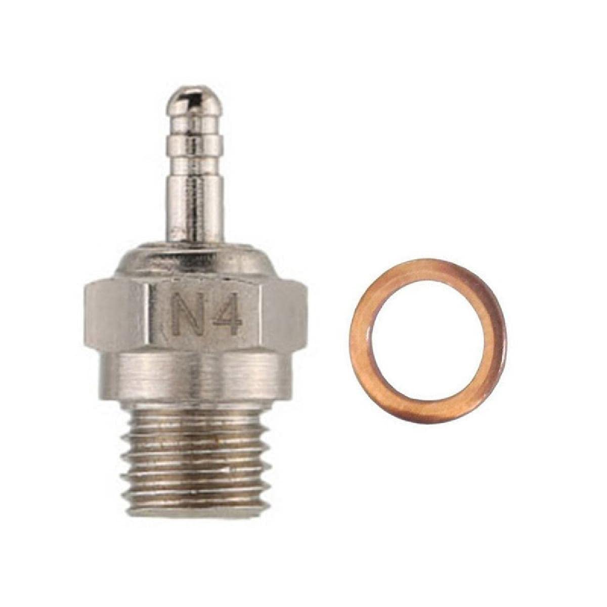 2 Bougies De Préchauffage N4 Pour Moteur Nitro - RC Voiture, Camion - Référence 70117 - Métal Argenté
