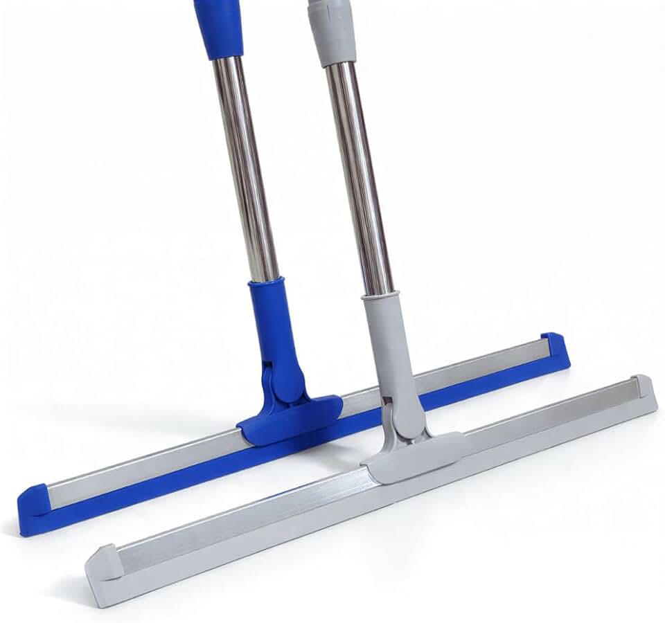 Rodo e Vassoura Silicone Efficient, 2 em 1, Cabo Ajustável, Limpeza de Vidros, Pisos Pelos de Pet, Janela, Uso Doméstico (Cinza)