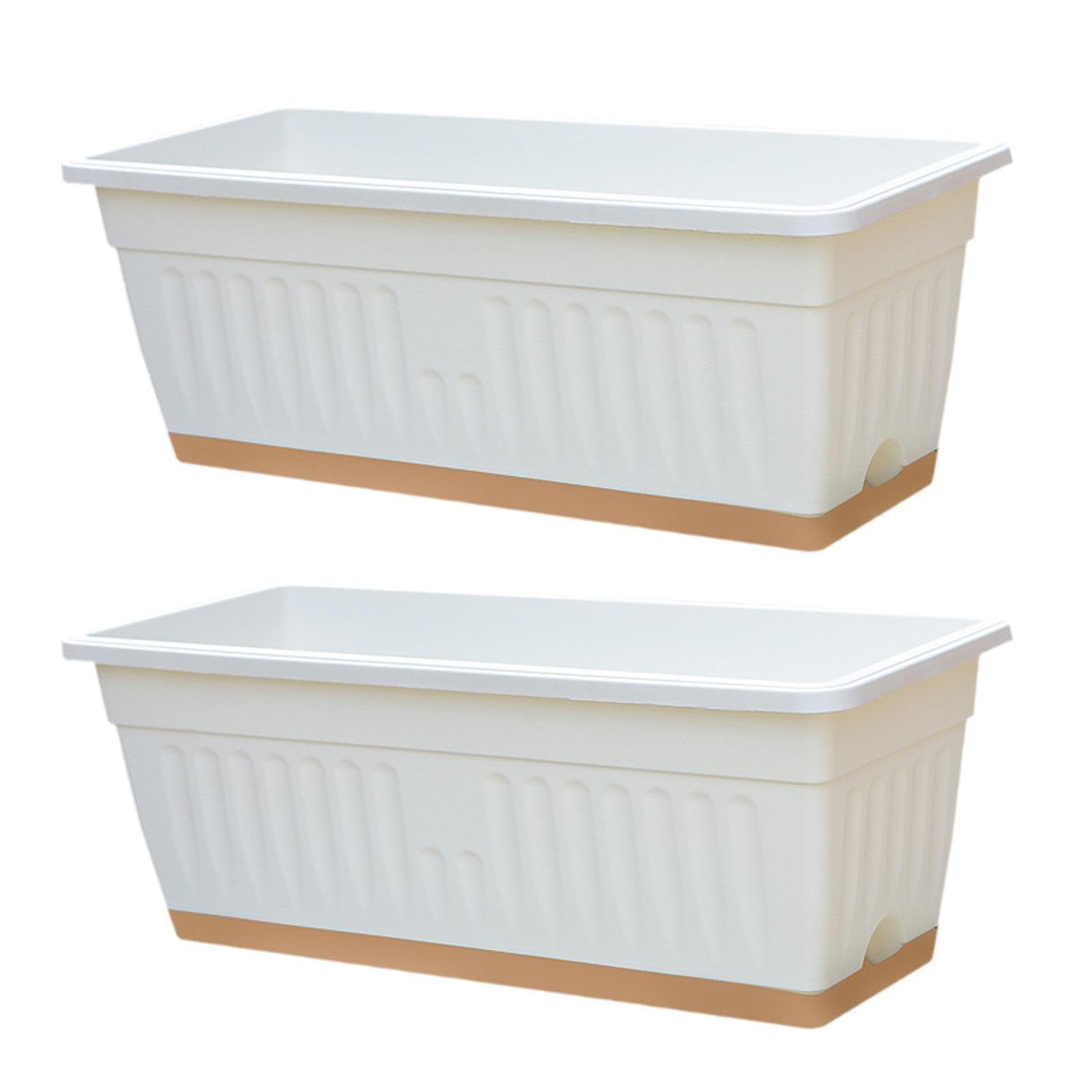 Jardinière de Balcon rectangulaire blanche avec drainage pour extérieur
