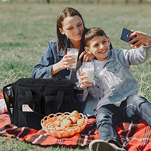 Mier Lunch Box For Men Heavy Duty 20 Cans Large Insulated Lunch Bag Leakproof Soft Cooler Bags With Multiple Pockets For Adult Women Work (Black, Medium) #TOP6