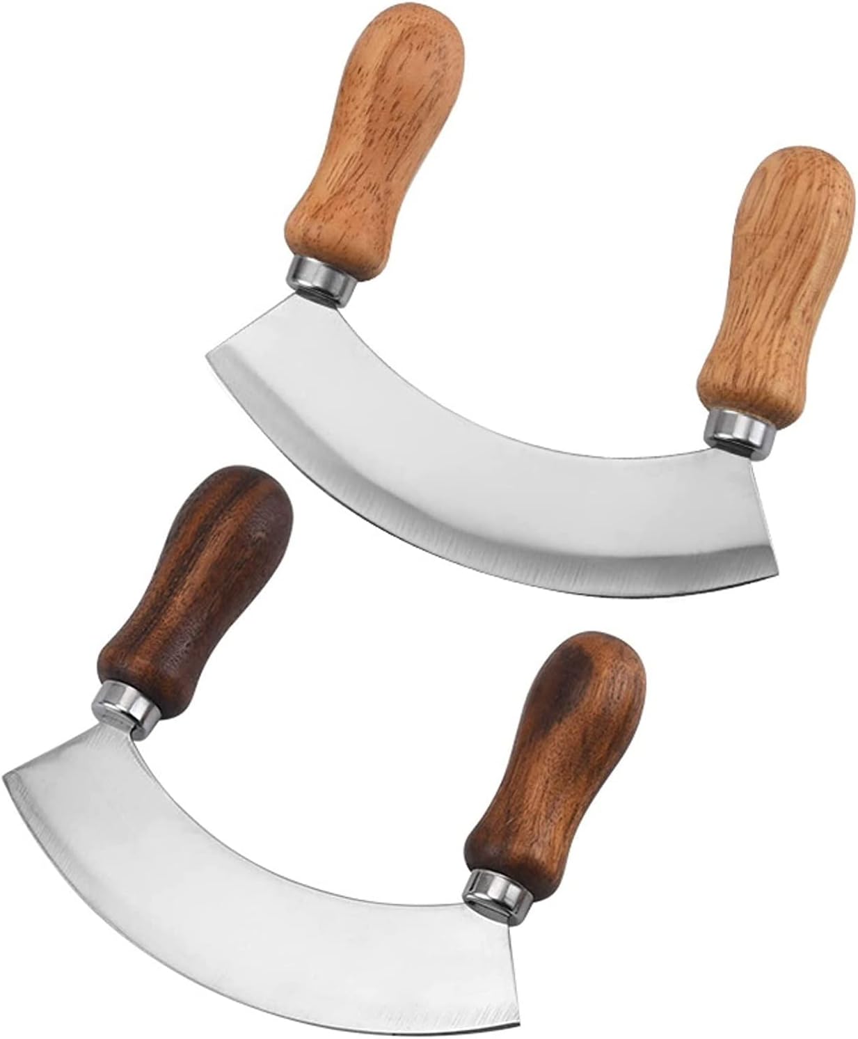 Bread Slicing Guide Pizza Cutter Stainless Steel with Case Double Handle Pizza Divider Knife Pastry Pasta Dough Tools for Kitchen Baking Cutting (Color : Acaciawood)