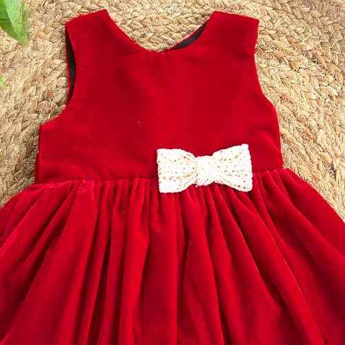 Image of Stanwells Kids Dress for Girls Black Velvet Baby Fancy Frocks for Baby Girls