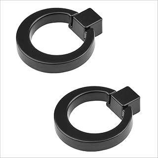 Bilindasly 2 Pack 1-1/2 inch Kitchen Cabinet Knobs Matte Black Dresser Knobs Kitchen Knobs Zinc Alloy Cupboard Wardrobe Knobs Drawer Pulls Door Knobs Single Hole Hardware Drawer Handles
