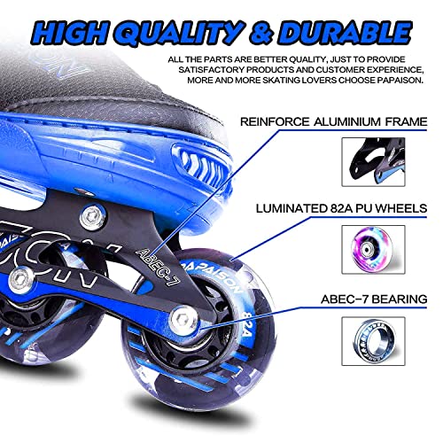 Image of PAPAISON Adjustable Inline Skates for Kids and Adults with Full Light Up Wheels, Outdoor Roller Skates for Girls and Boys, Men and Women