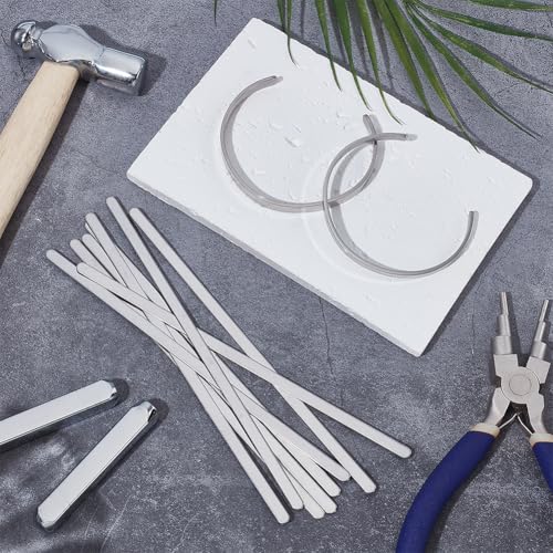 Miniatura 2 de Unicraftale 10 Pulseras De Acero Inoxidable Para Grabado, 16 Cm, Núcleo Interior, Para La Fabricación De Pulseras Y Joyas