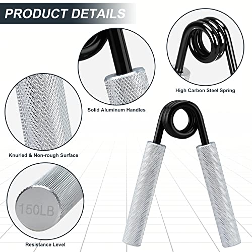 Covvy Metal Hand Grip Strengthener Set(100, 150, 200, 250Lbs), Grip Strength Trainer, Crushing Grip Trainer, Pinch Grip Trainer, Forearm Exerciser, Gripper Fitness Equipment For Home Gym #TOP3