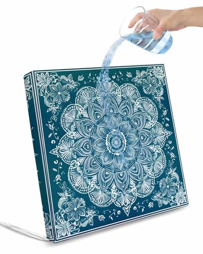 Hokiten Teal Boho Floral Outdoor Cushion Chair Cover Set of 4 - Waterproof Couch Seat Covers, Farmhouse Ethnic Tribal Abstract Art Patio Furniture Protector Cushions Slipcovers for Sofa/RV, 24