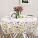 cusugbaso Round Spring Tablecloth 70 inches - Floral Spring Decorations for Home - Water Resistant Table Cloth Blooming Flower Decor for Home, Table, Party