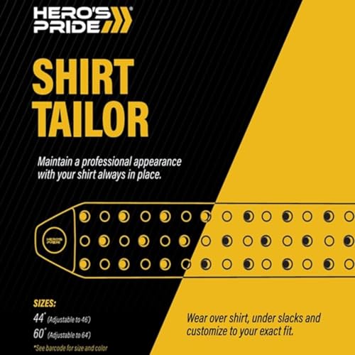 Hero\'s Pride Shirt Tailor Belt - Adjustable Shirt Stays for Men - Non-Slip Uniform Keepers For Law Enforcement - Stay Tucked In Appearance (Grey, 44\")