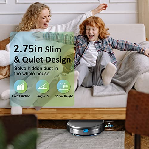 Robot Vacuum And Mop Combo, 2 In 1 Mopping Robotic Vacuum With 2000Pa Max Suction, Wifi/App/Alexa, Schedule Settings, Self-Charging, Slim, Tangle-Free, Ideal For Hard Floor, Pet Hair And Carpet #TOP4