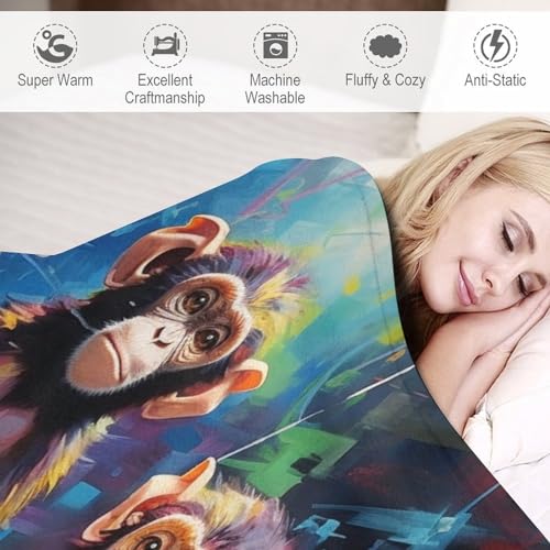 Plaid polaire singe idéal pour vos soirées cocooning devant la télé - 5