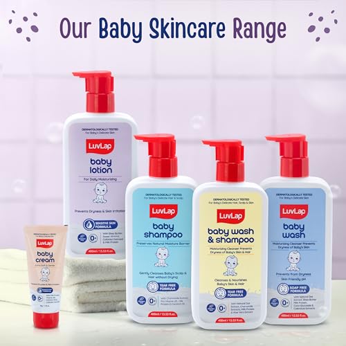 Image of LuvLap Baby Lotion with Milk Protein - 700ml, Suitable for Baby's Delicate Skin, 24 Hour Protection for Sensitive Skin, Shea Butter and VIT E, Paraben Free, Sweet Almond Oil, Dermatologically Tested