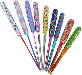 Coopay Crochet Hooks Set for Beginnes, Crochet Hook Set Soft Grip, Crochet Needles for Arthritic Hands, Crafted Pretty Crochet Hooks 9 Pack