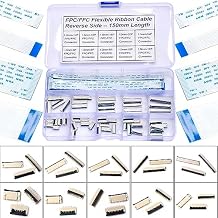 1mm Flexible Flat Cable Connectors Kit, 4/6/8/10/12/14/16/18/20/24Pin FFC FPC Ribbon Sockets Connector with Length of 150mm FPC FFC Flexible Ribbon Cable Reverse Side 1mm-RS-Kit
